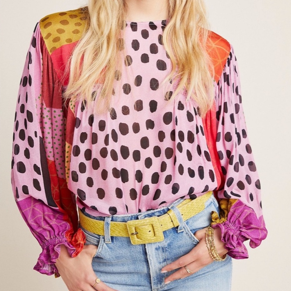 Anthropologie Miranda Peasant Blouse by Bl-nk